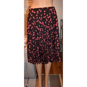 J. Crew Pleated Cherry Skirt